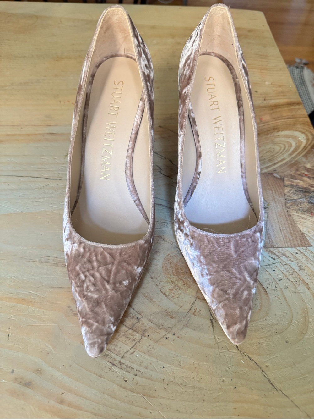 Stuart Weitzman Crushed Velvet Pumps